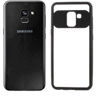 Луксозен твърд гръб Hybrid Joy за Samsung Galaxy A8 2018 A530F прозрачен с черен силиконов кант